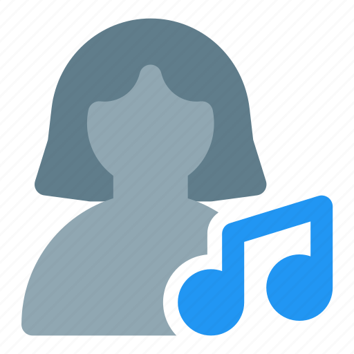 Music, sound, audio, song, single woman icon - Download on Iconfinder