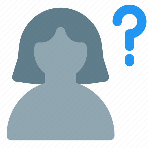 Question, mark, ask, support, single woman icon - Download on Iconfinder