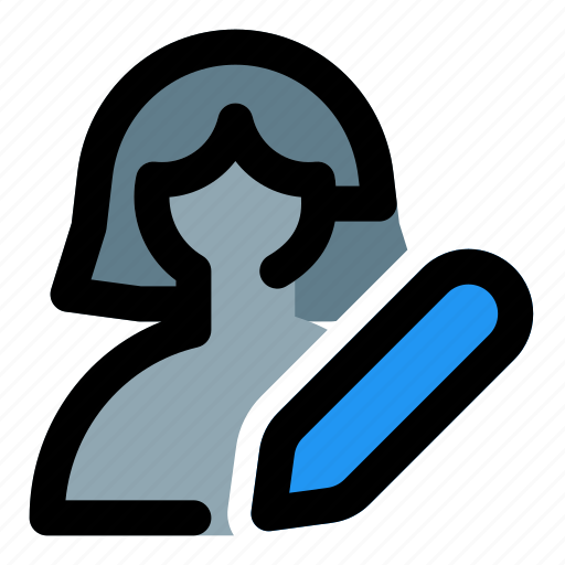 Edit, write, pen, tool, single woman icon - Download on Iconfinder