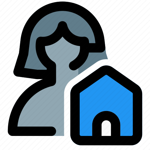 Home, house, building, single woman icon - Download on Iconfinder