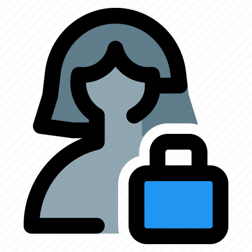 User, lock, single woman, security, protection icon - Download on Iconfinder