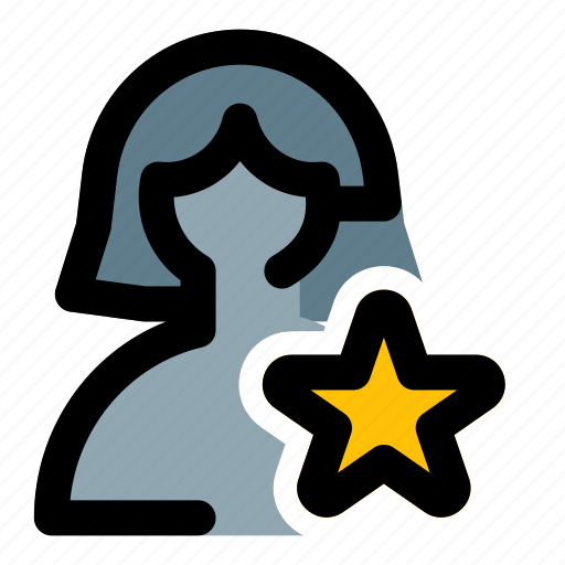 Star, single woman, rating, reward, favorite icon - Download on Iconfinder