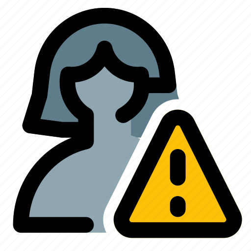 Warning, alert, caution, single woman icon - Download on Iconfinder