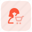 cart, trolley, single woman, shopping 