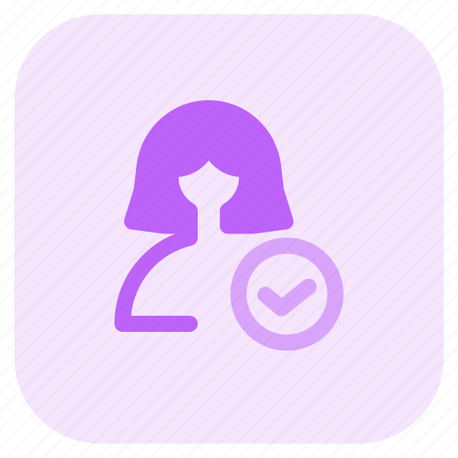 Check, tick, mark, single woman icon - Download on Iconfinder