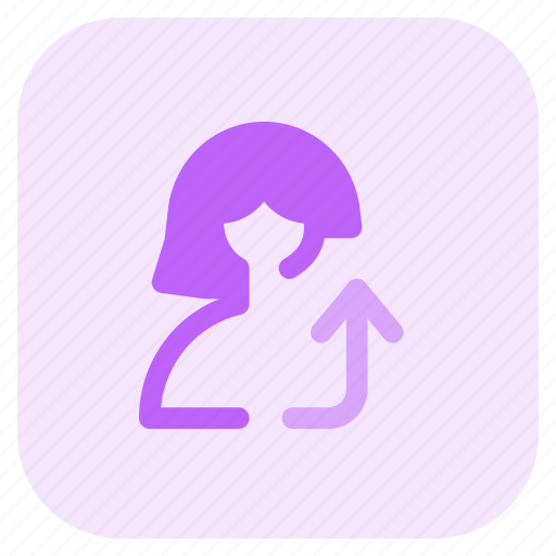 Direction, arrow, upwards, single woman icon - Download on Iconfinder