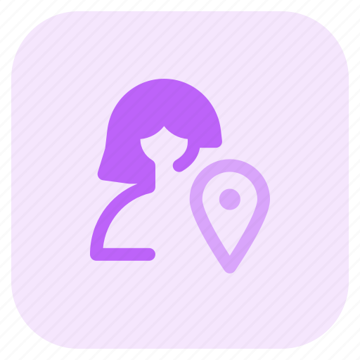 Location, map, pin, single woman icon - Download on Iconfinder