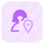 location, map, pin, single woman 