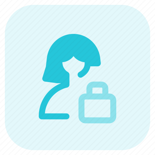 Lock, padlock, single woman, safety icon - Download on Iconfinder