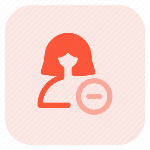 Minus, remove, close, single woman icon - Download on Iconfinder