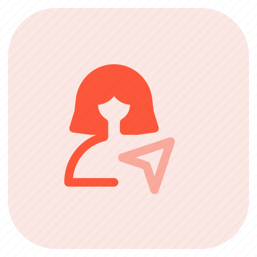 Navigation, pointer, gps, single woman icon - Download on Iconfinder