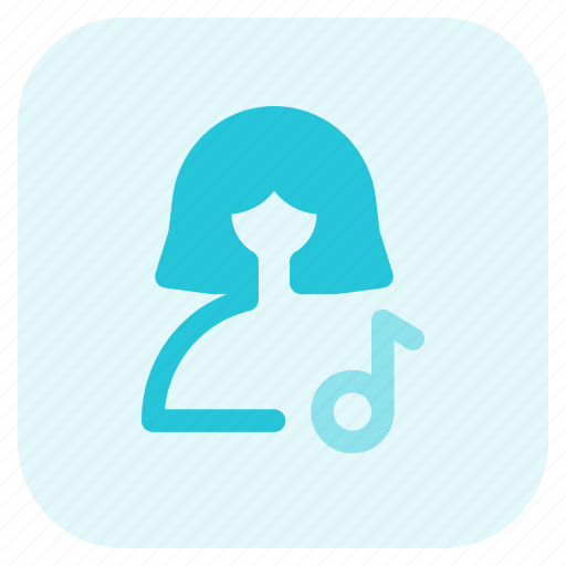 Music, note, musical, song, single woman icon - Download on Iconfinder