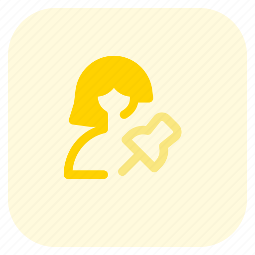 Pin, single woman, marker, map, location icon - Download on Iconfinder