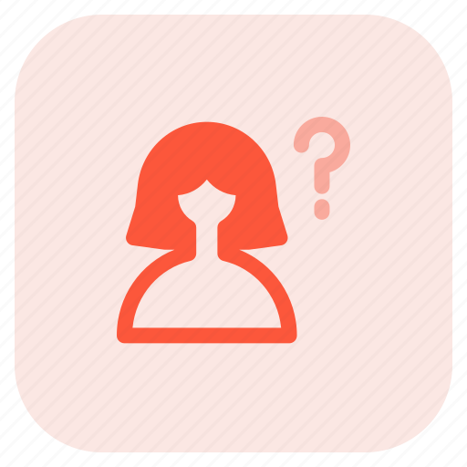 Question, mark, faq, single woman icon - Download on Iconfinder