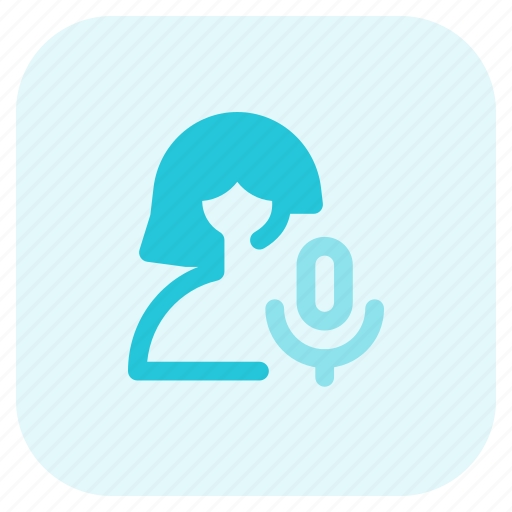 Record, mic, microphone, single woman icon - Download on Iconfinder