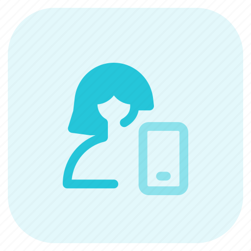 Smartphone, mobile, phone, device, single woman icon - Download on Iconfinder