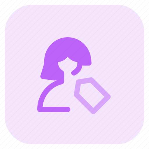 Tag, label, single woman, price icon - Download on Iconfinder