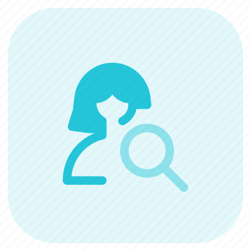 View, search, magnifier, find, single woman icon - Download on Iconfinder