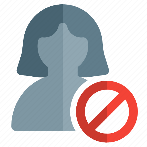 Block, banned, forbidden, single woman icon - Download on Iconfinder