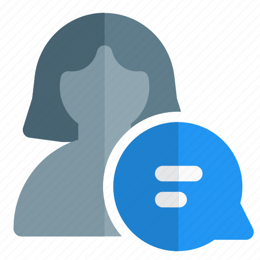 Chat, communication, message, single woman icon - Download on Iconfinder