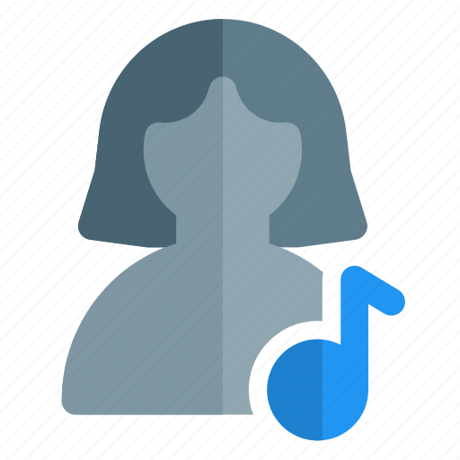 Sound, music, note, single woman icon - Download on Iconfinder
