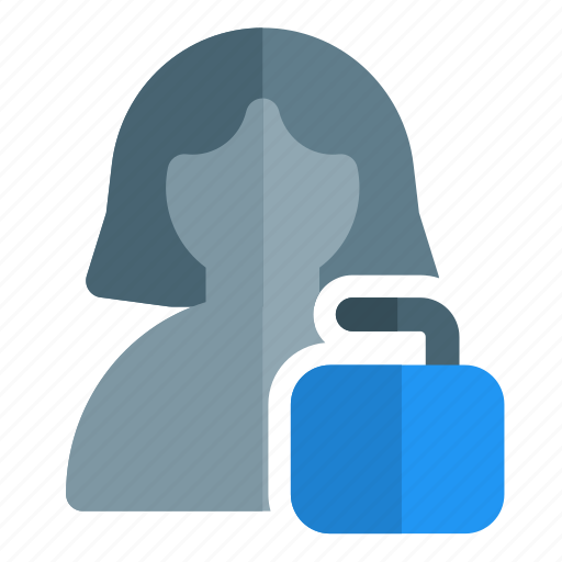 Unlock, unsecure, open, single woman icon - Download on Iconfinder