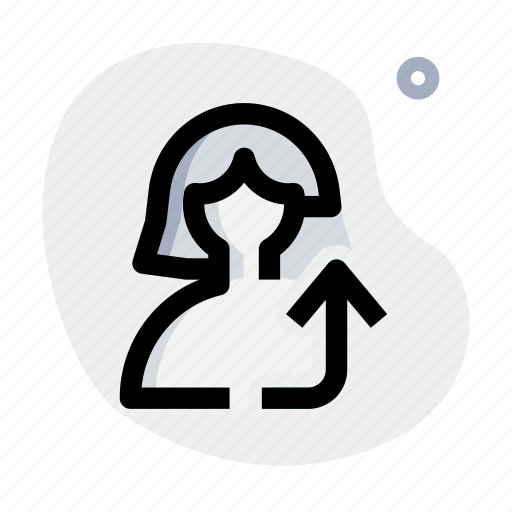Direction, single woman, arrow, upwards icon - Download on Iconfinder
