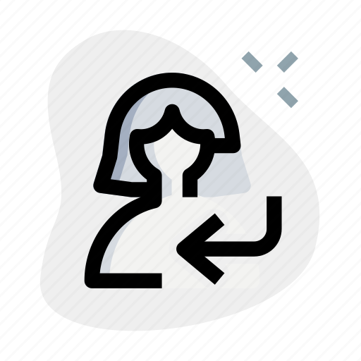 Direction, arrow, inside, single woman icon - Download on Iconfinder