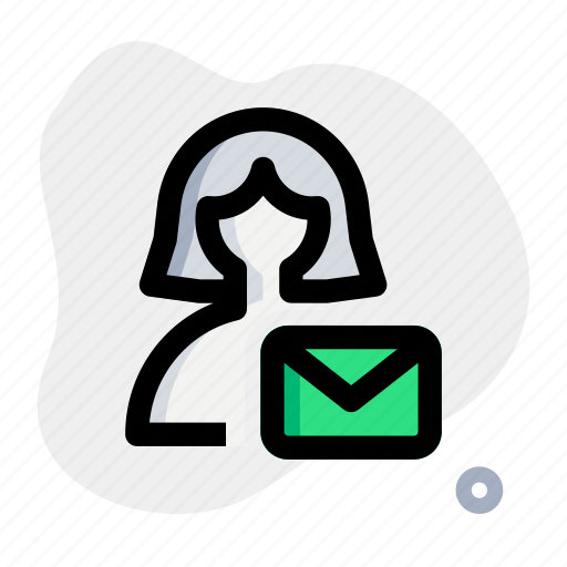 Mail, envelope, single woman, email icon - Download on Iconfinder