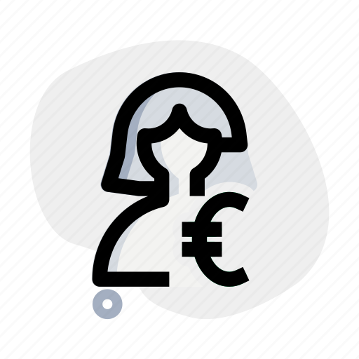 Money, euro, single woman, currency icon - Download on Iconfinder