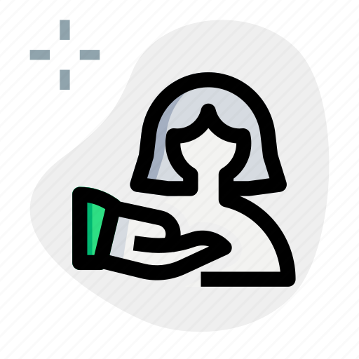 Share, sharing, single woman, connect icon - Download on Iconfinder