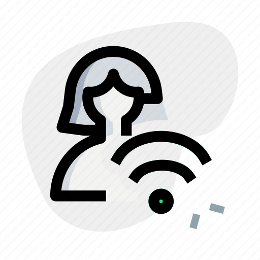 Wifi, internet, single woman, signal, wireless icon - Download on Iconfinder