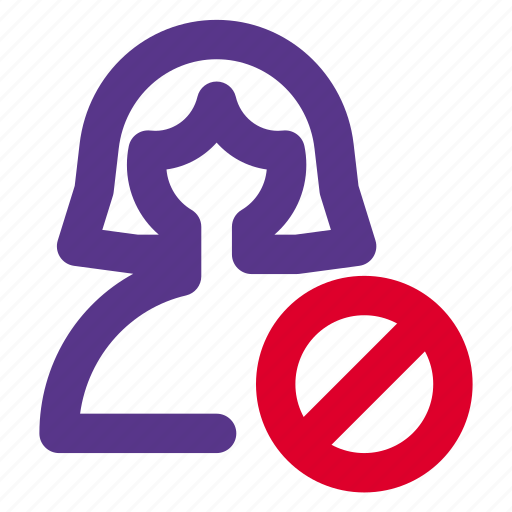 Block, single woman, banned, forbidden icon - Download on Iconfinder