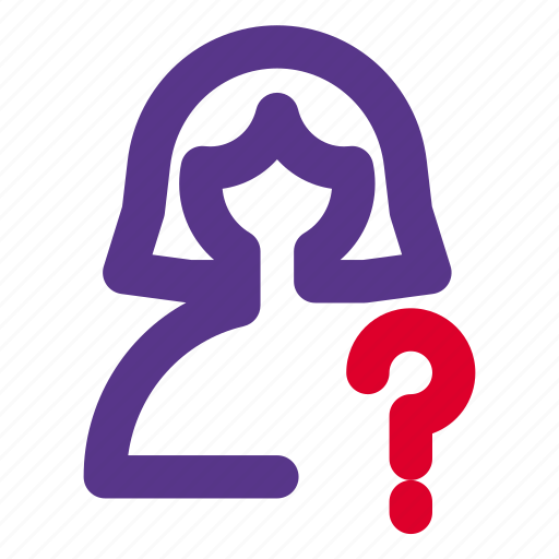 Help, faq, question, single woman icon - Download on Iconfinder