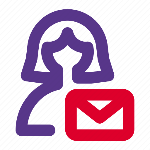 Mail, message, email, single woman icon - Download on Iconfinder