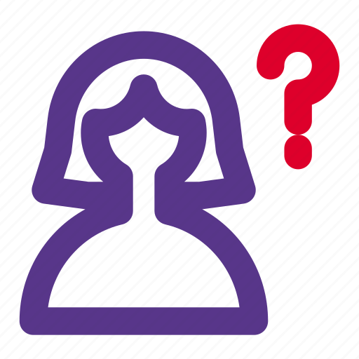 Question, mark, ask, single woman icon - Download on Iconfinder