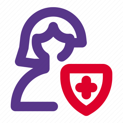 Shield, security, protection, single woman icon - Download on Iconfinder