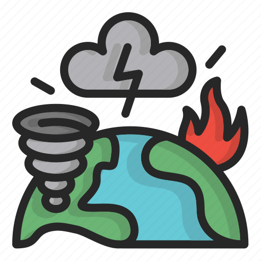 Disasters, natural, disaster, naturecalamity, fire, storm, rain icon - Download on Iconfinder