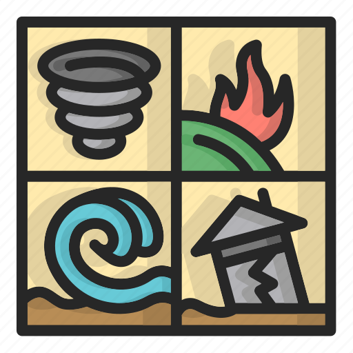 Disasters, natural, disaster, naturecalamitycyclone, fire, storm icon - Download on Iconfinder