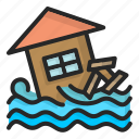 flood, flooding, house, in, a, natural, disasters, nature, tsunami
