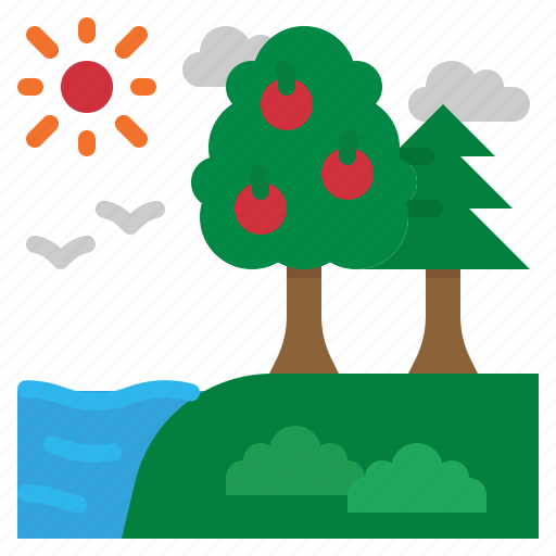 Lake, tree, river, summer, nature icon - Download on Iconfinder