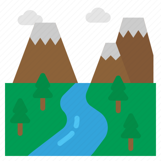 River, forest, water, nature, mountain icon - Download on Iconfinder
