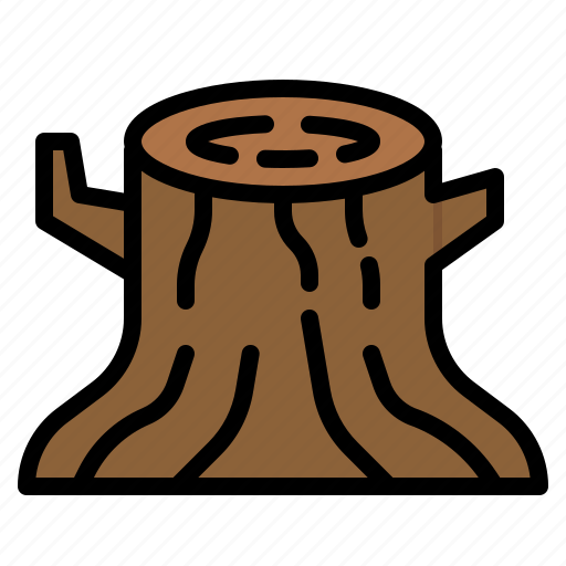 Wood, logs, lumber, timber, stump icon - Download on Iconfinder