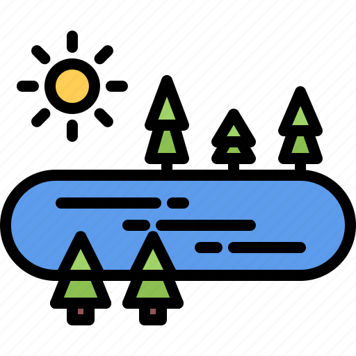 Lake, tree, sun, nature, landscape icon - Download on Iconfinder