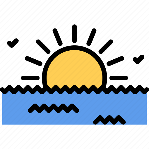 Water, sun, bird, nature, landscape icon - Download on Iconfinder