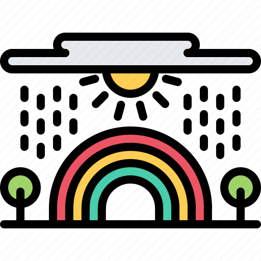 Rainbow, tree, sun, cloud, rain, nature, landscape icon - Download on Iconfinder