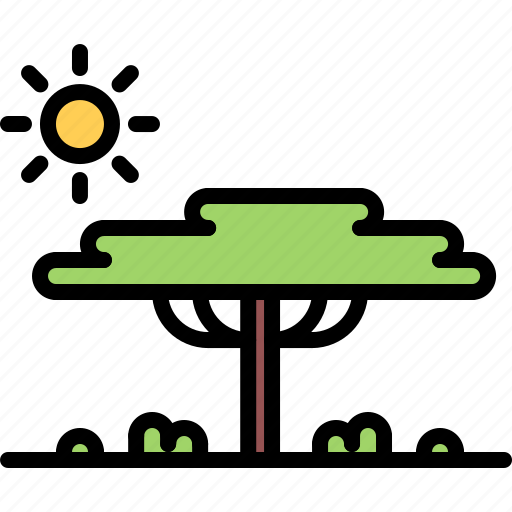 Tree, sun, savannah, nature, landscape icon - Download on Iconfinder