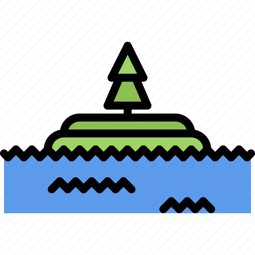 Island, spruce, water, nature, landscape icon - Download on Iconfinder