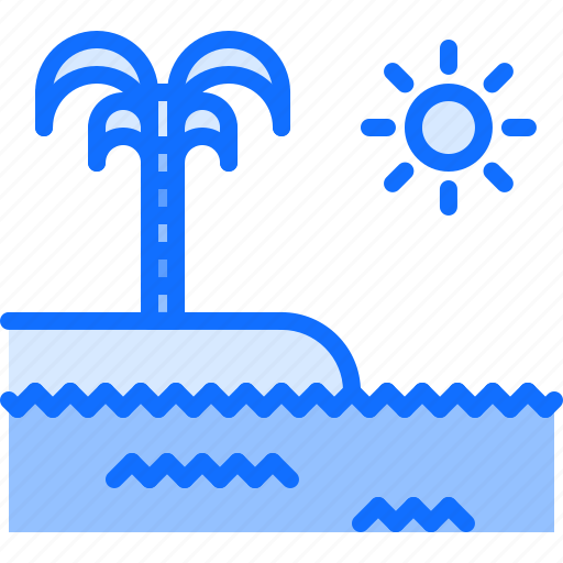 Palm, tree, island, sun, water, nature, landscape icon - Download on Iconfinder