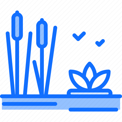 Reeds, water, lily, nature, landscape icon - Download on Iconfinder